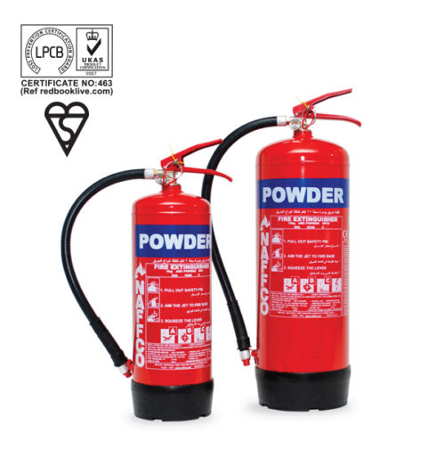 two red fire extinguishers with hoses Safety Portable Dry Powder Fire Extinguishers lagos port harcourt abuja delta uyo nigeria